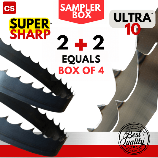Harbor Freight Blade Sampler pack — 2 Ultra 10™ + 2 Super Sharp DuraTooth™ (1-1/4 x .042 x 7/8), 144–145-1/2″ length range, free shipping