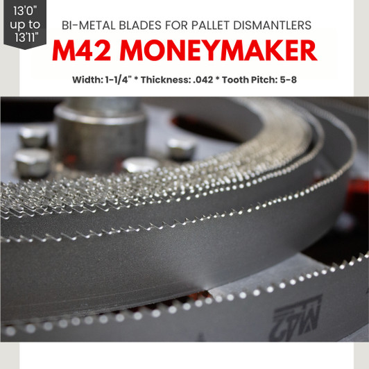 1-1/4 inch M42 bi-metal bandsaw blade coil for pallet dismantlers and industrial cutting applications