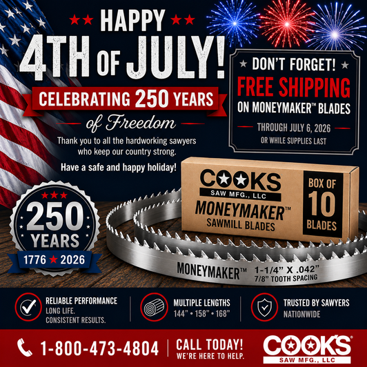 Happy 4th of July from All of Us at Cook's Saw!