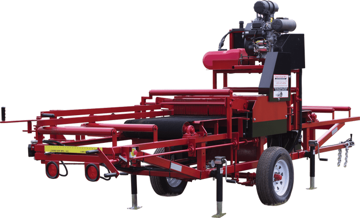 Cooks Saw Wood Board Edger with Yanmar Diesel Engine  side view shown