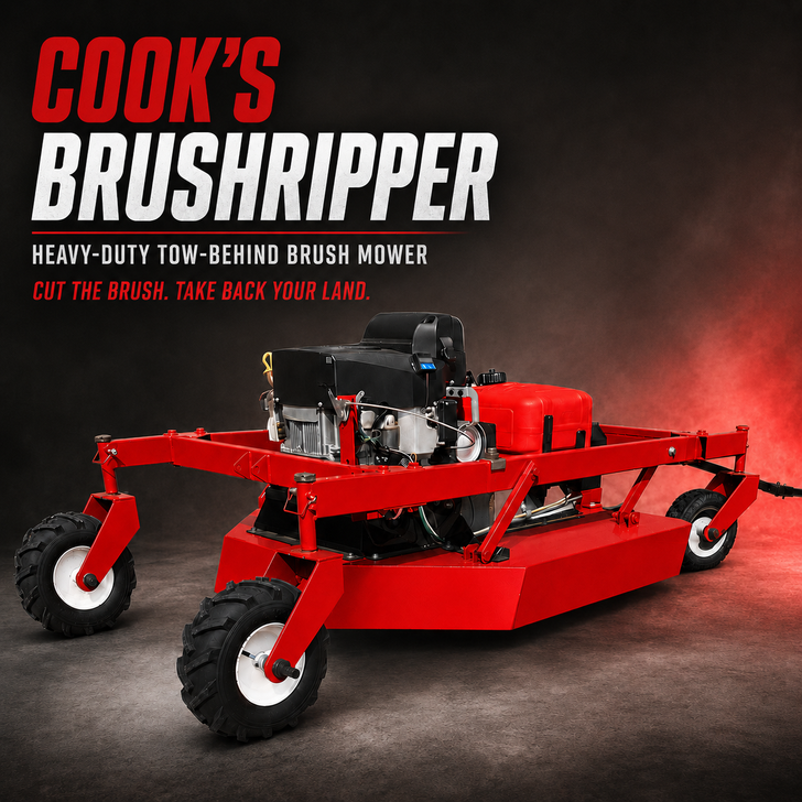 Cooks BrushRipper heavy-duty tow-behind brush mower