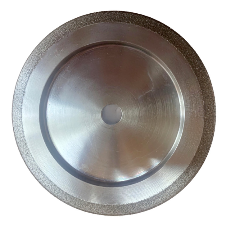 5-inch CBN grinding wheel showing its recessed back profile