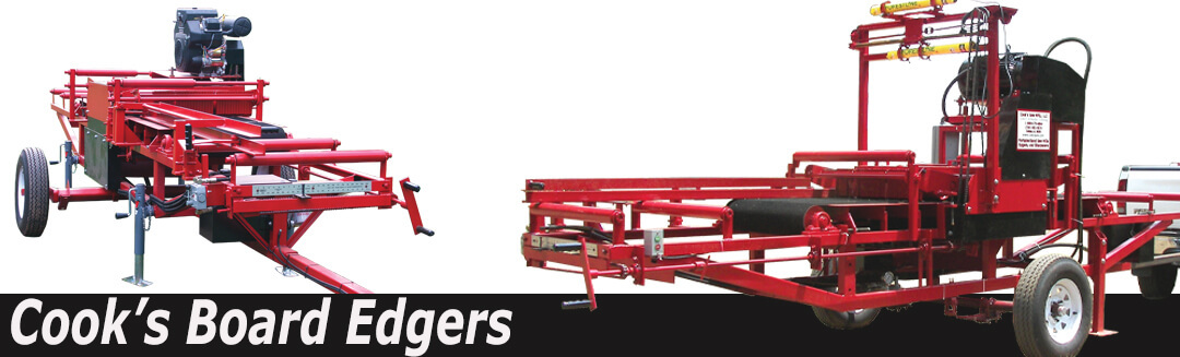 Portable wood edger machines in transportation.