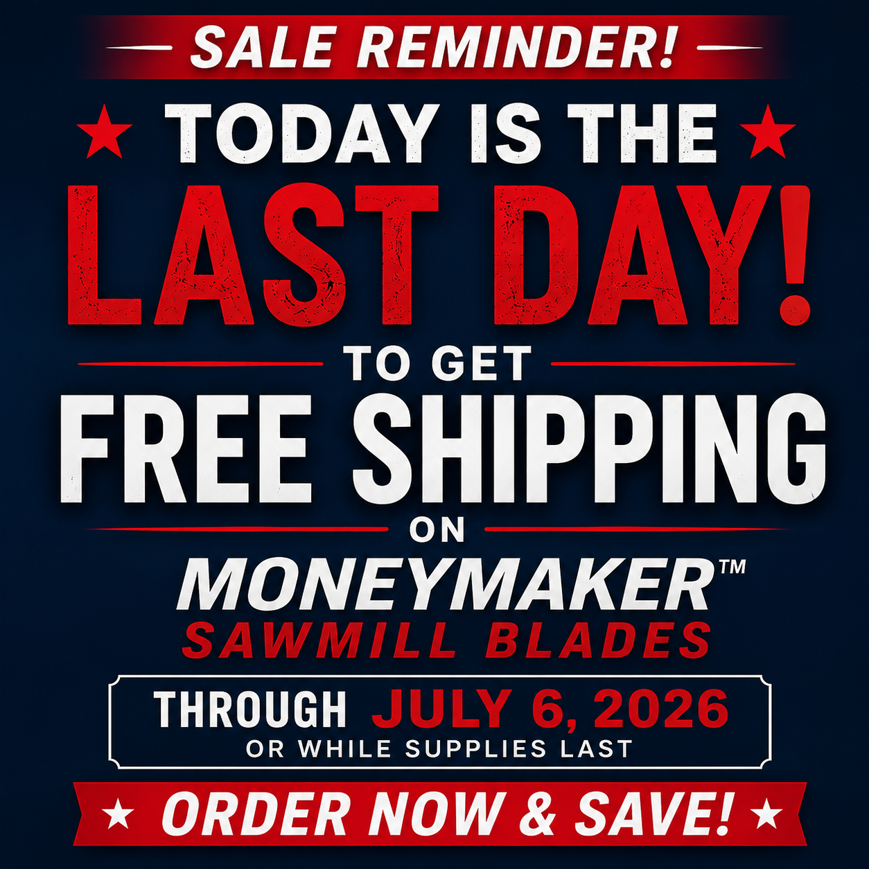 FREE SHIPPING on NEW Moneymaker Sawmill Blades
