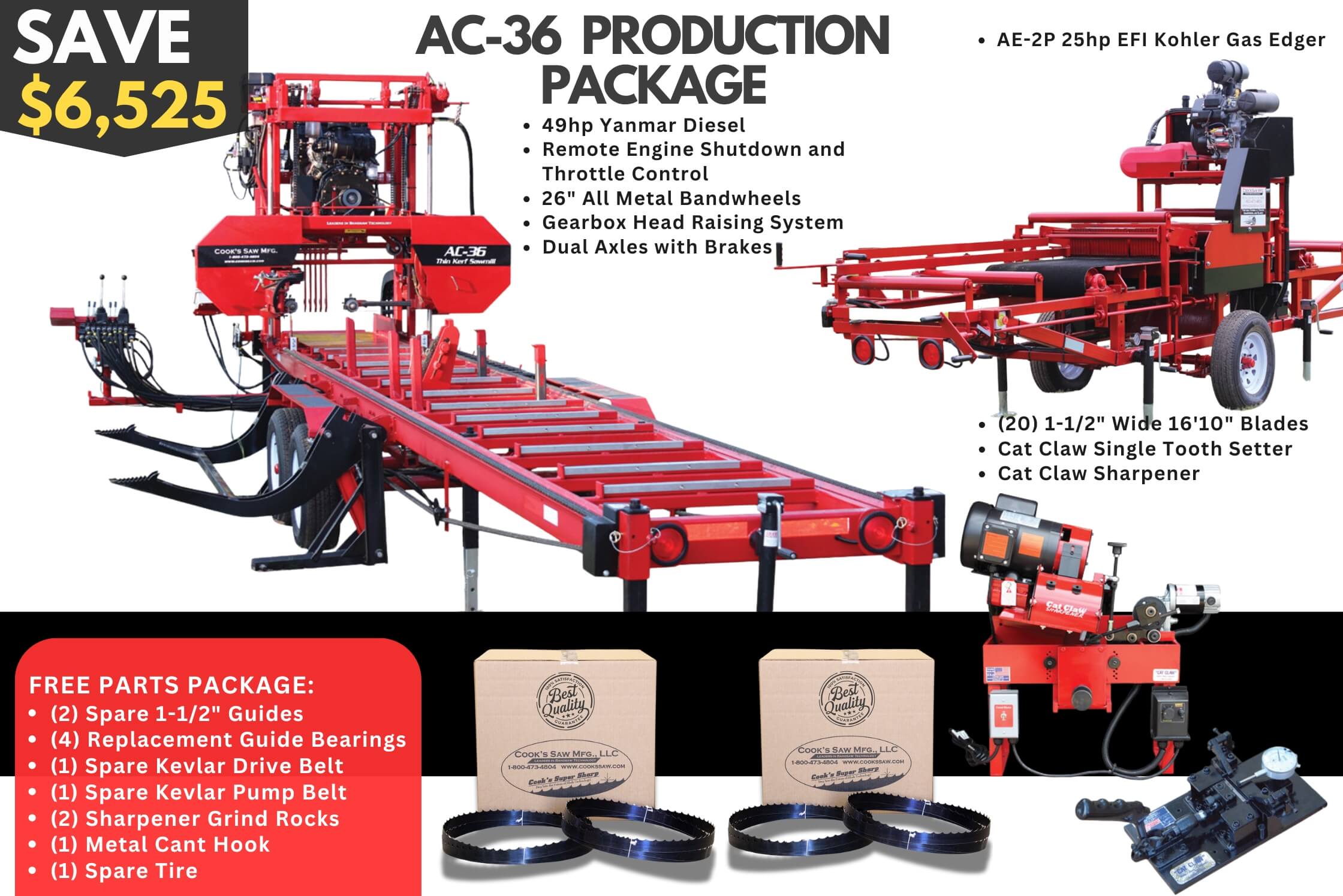 Start Sawing this Month with Cooks AC36 Portable Sawmill