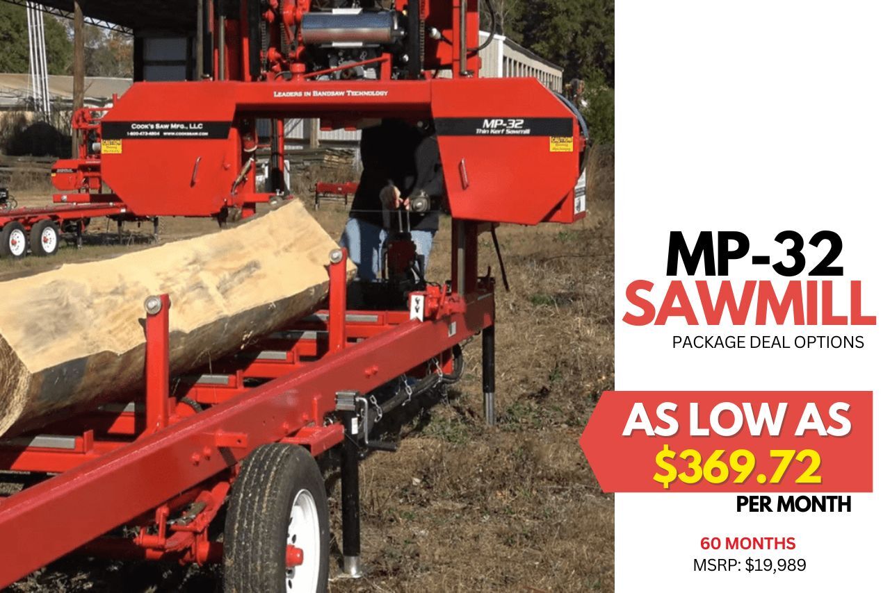 Start Sawing Logs to Lumber with Cooks MP32 Manual Sawmill