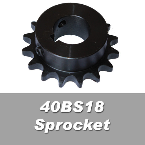 40B18H Type B Heat Treated Sprocket - 18 Tooth For #40 Roller Chain - 5/8" Bore
