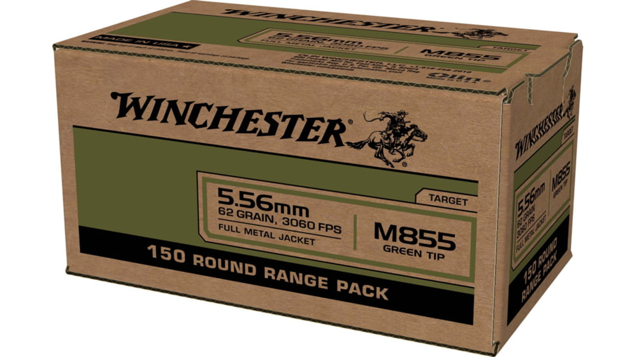 Winchester 5 56 Nato 62GR LAP Green Tip M855 150rds Only 58 80 Winchester 5 56 Nato 62GR LAP Green Tip M855 150rds Only 58 80