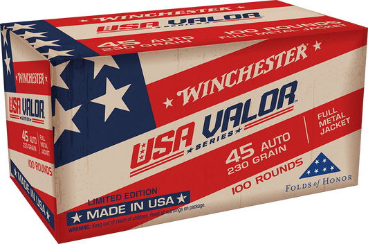 Winchester .45 ACP 230gr FMJ - USAV45A - VALOR - 100rd Box
