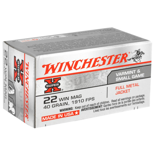 Winchester .22 MAG (WMR) Super-X - X22M - 40GR FMJ - 50RD Box