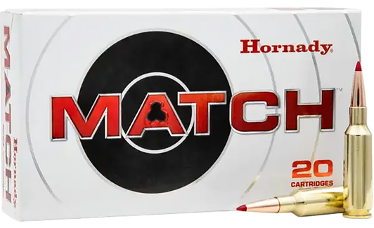Hornady Match .224 Valkyrie 88 Grain Extremely Low Drag Match Brass Cased - Rifle Ammo - 20RD Box - 81534