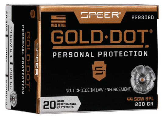 Speer Gold Dot .44 Special 200 Grain Hollow Point  -  Pistol Ammo  -  20RD Box - 23980GD
