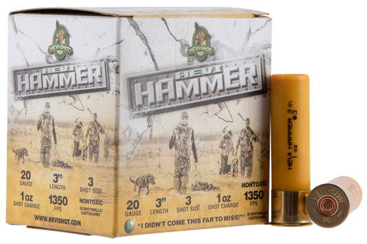 HEVI-Shot HEVI-HAMMER 20 Gauge 1oz 3in #3 - Shotgun Ammo - 25RD Box - HS29003