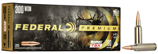 Federal Barnes TSX .300 Winchester Short Magnum 180 Grain Barnes Triple-Shock X - Rifle Ammo - 20RD Box - P300WSMF