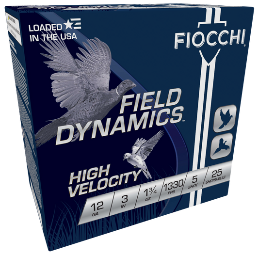Fiocchi Hi Velocity Lead 12 Guage 1 3/4oz 3in 5 Shot Shotgun Ammo - 25RD Box - 123HV5
