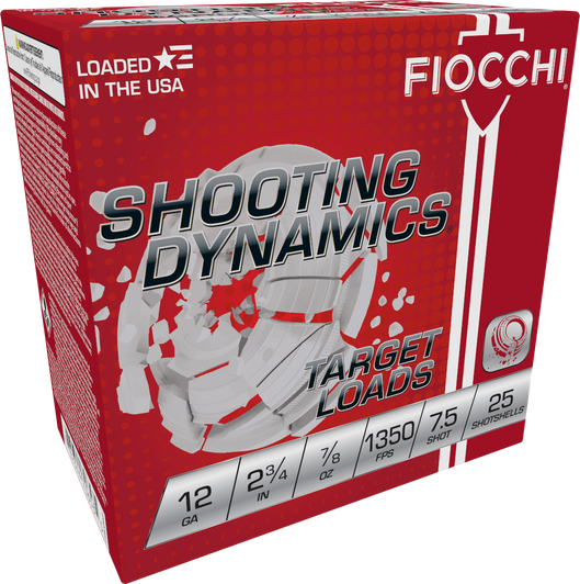 Fiocchi Shooting Dynamics 12 Gauge 7/8oz 2.75in 7 1/2 Shot Shotgun Ammo - 25RD Box - 12SD78H7