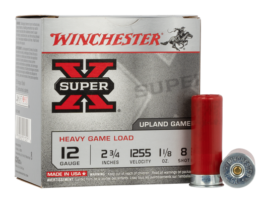 Winchester Super-X Shotshell 12 Gauge 1 1/8 Oz 2.75in - Shotgun Ammo - 25RD Box - XU12H8