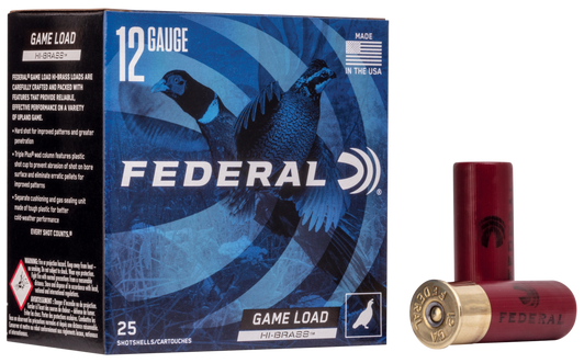 Federal Game Load Upland Hi-Brass 12 Gauge 1 1/4oz - Shotgun Ammo - 25RD Box - H126 4