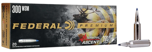Federal TERMinAL ASCENT .300 Winchester Short Magnum 200 Grain Terminal Ascent - Rifle Ammo - 20RD Box - P300WSMTA1