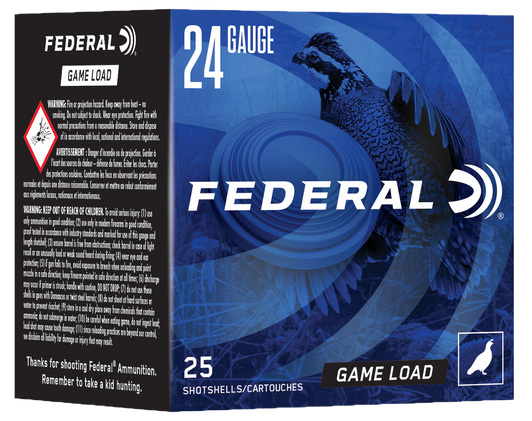 Federal Game-Shok 24 Gauge 11/16 Oz 2 1/2in - Shotgun Ammo - 25RD Box - N124 8