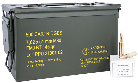 PPU Rangemaster 7.62x51mm NATO 145 Gr - FMJ - Boat Tail - 500RD CAN