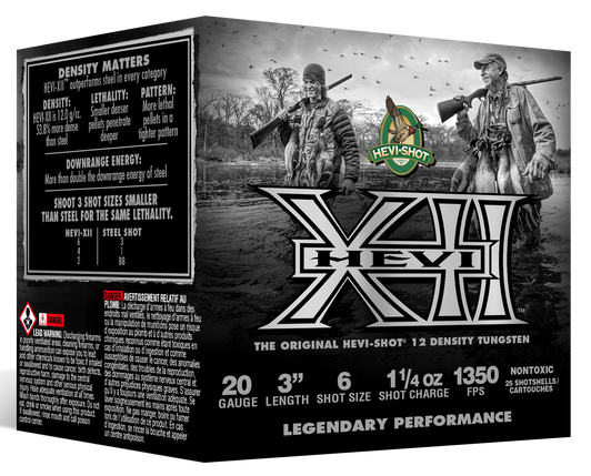 HEVI-Shot HEVI-XII 20 Gauge 1 1/4oz 3in #6 - Shotgun Ammo - 25RD Box - HS53206