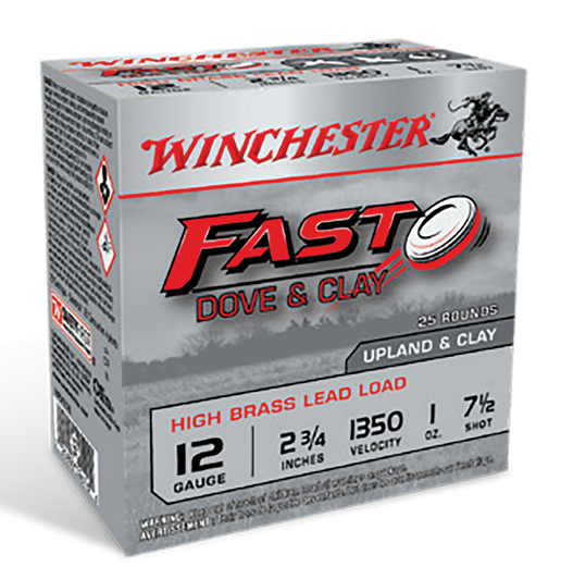 Winchester Fast Dove & Clay High Brass 12 Gauge 1 Oz 2.75in #7.5 Shotgun Ammo - 25RD Box - WFD127B