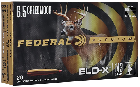 Federal 6.5 Creedmoor 143 Grain ELD-X - Rifle Ammo - 20RD Box - P65CRDELDX1
