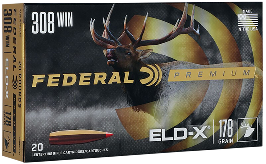 Federal 308 Win 178 Grain ELD-X - Rifle Ammo - 20RD Box - P308ELDX1