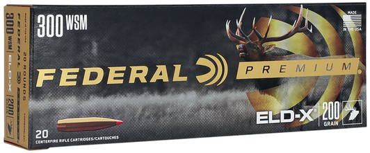 Federal 300 Wsm 200 Grain ELD-X - Rifle Ammo - 20RD Box - P300WSMELDX1
