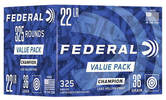Federal .22 Long Rifle 36 Grain Lead Hollow Point - Rimfire Ammo - 325RD Box