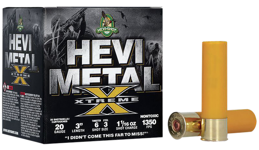 HEVI-Shot Hevi Metal Xtreme 20 Gauge 1.0625oz 3in Shotgun Ammo - Shot 6 - 25RD Box - HS39206