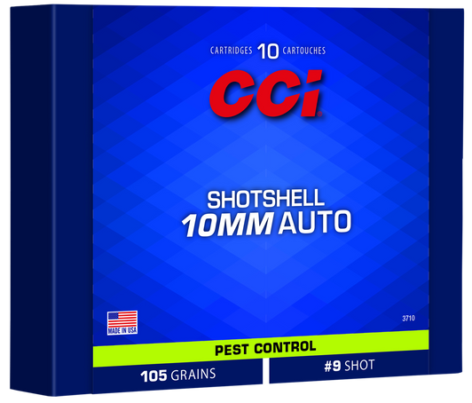 CCI  -  Pest Control Shotsell 10mm Auto 105 Grain Brass - Pistol Ammo - 10RD Box - 3710