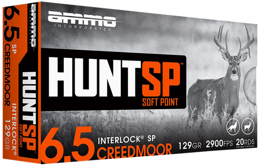 Ammo Inc. HUNT SP - 6.5mm Creedmoor - Hornady InterLock SP - 129 Grain - 20RD Box