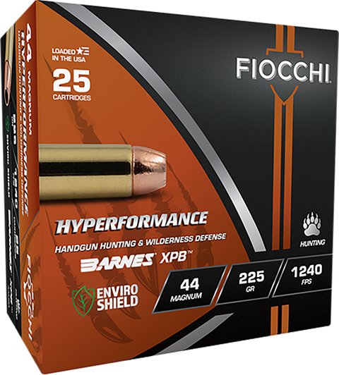 Fiocchi Hyperformance Hunt 44 Mag 225 Grain XPB - JHP  -  Pistol Ammo  -  25RD Box - 44MBA
