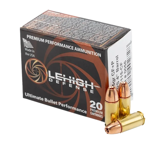 Lehigh Defense 9mm 115 Grain Controlled Fracturing Brass - Pistol Ammo  -  20RD Box