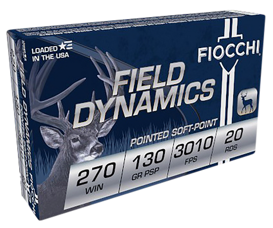 Fiocchi Field Dynamics 270 Winchester 130gr PSP Rifle Ammo - 20RD Box