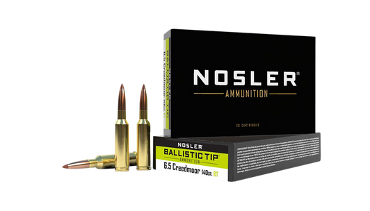 Nosler 6.5mm Creedmoor 140 Grain Ballistic Tip Brass Cased - Rifle Ammo - 20RD Box - 40064