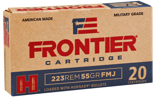 Hornady Frontier .223 Remington 55 Grain - FMJ - Brass Cased - Rifle Ammo - 20RD Box - FR100