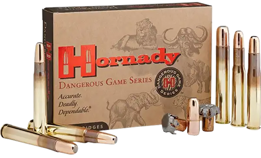 Hornady Dangerous Game .416 Rigby 400 Grain Dangerous Game EXpanding Bonded Brass Cased - Rifle Ammo - 20RD Box - 82661