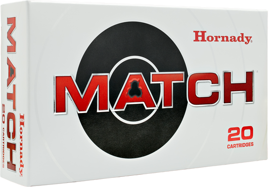 Hornady Match .338 Lapua Magnum 250 Grain Boat-Tail Hollow Point Match Brass Cased - Rifle Ammo - 20RD Box - 8230