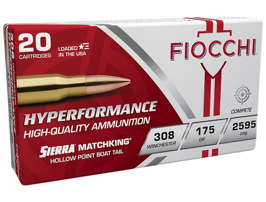 Fiocchi Hyperformance Hunt .308 Winchester 175 Grain HPBT MK Rifle Ammo - 20RD Box - 308MKD
