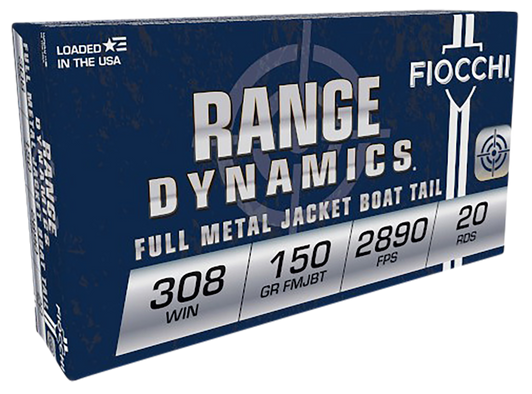 Fiocchi Range Dynamics .308 Winchester 150 Grain FMJBT Rifle Ammo - 20RD Box - 308AFOA
