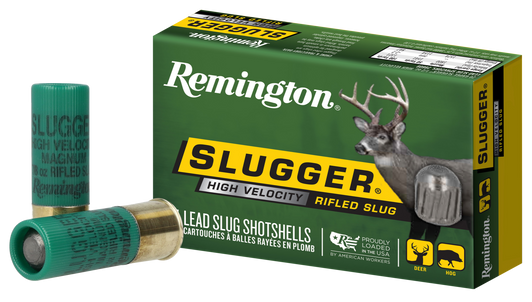 Remington Slugger High Velocity Slugs 12 Gauge 7/8oz Rifled Slug 2.75in Centerdire Shotgun Slug Ammo - 5RD Box - 28600
