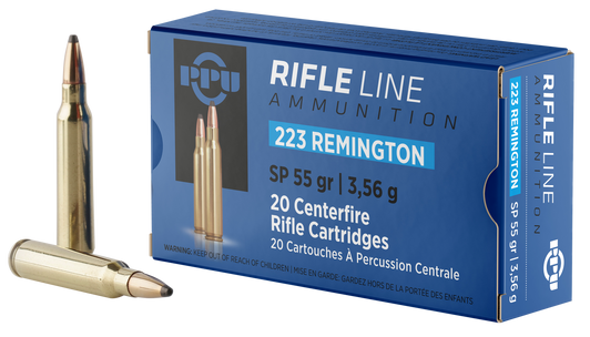 PPU  .223 Remington 55 Grain Soft Point  - 20RD Box - PP223S