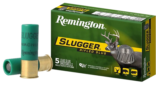 Remington Slugger Rifled Slugs 12 Gauge 1oz 1560FPS Rifled Slug 2.75in Centerdire Shotgun Slug Ammo - 5RD Box - 20300