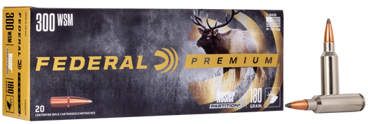 Federal VITAL-SHOK .300 Winchester Short Magnum 180 Grain Nosler Partition - Rifle Ammo - 20RD Box - P300WSMB