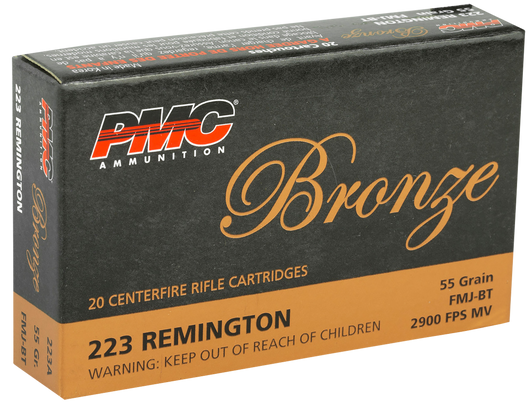 PMC .223 Remington - 55 Grain  -  FMJ  -  Boat Tail - Brass Case - 20RD Box