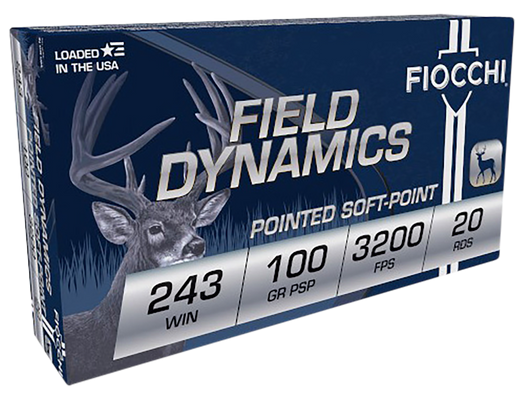 Fiocchi Field Dynamics .243 Winchester 100 Grain PSP  - 20RD Box - 243SPD