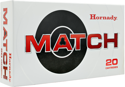 Hornady Match .223 Remington 75 Grain Boat-Tail Hollow Point Match Brass Cased - Rifle Ammo - 20RD Box - 8026